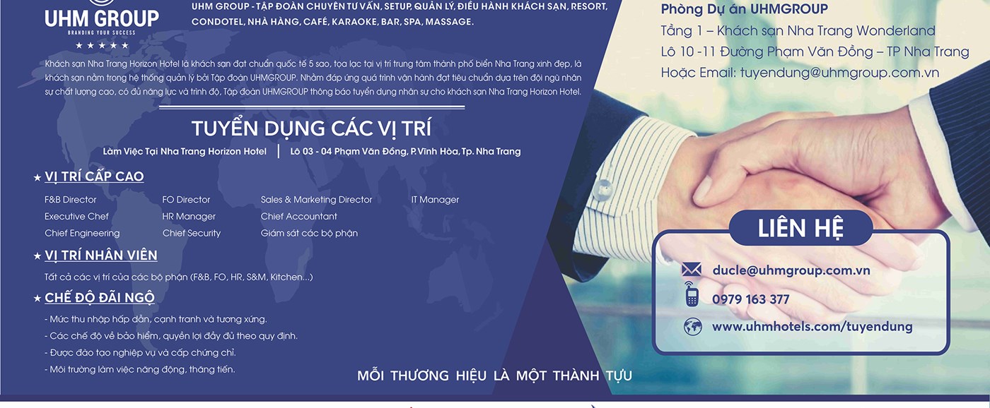 UHM Group Nha Trang recruited at The 5-star Horizon Hotel 